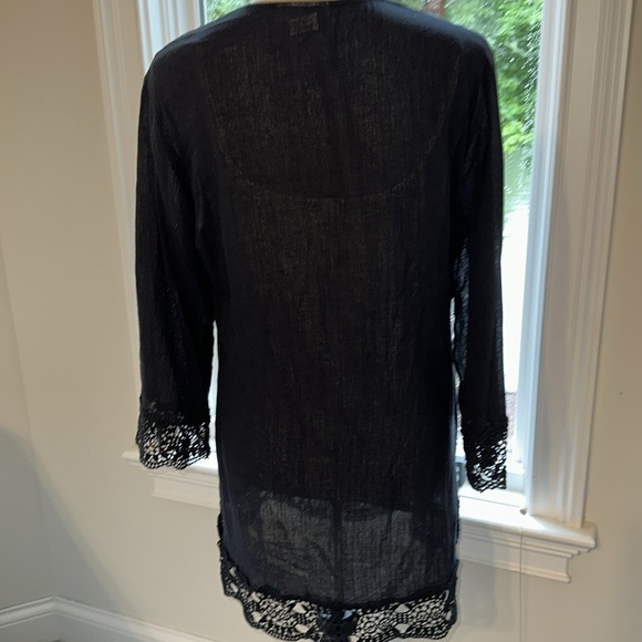 La Blanca 100% Cotton Swim Cover Up, Black, Size Small, EUC - Picture 4 of 6